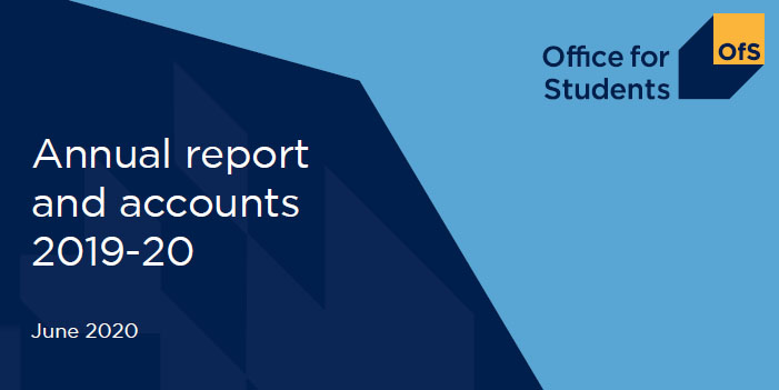 Screenshot of the cover of the 2019-20 OfS Annual report and accounts
